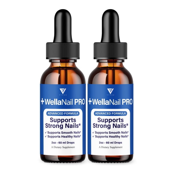 (2 Pack) Wellanail Fungus Drops, Wellanail Healthy Nail Formula and Overall Health Supplement (4oz)
