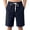 Navy_004, variant on Domuza Mens Cotton Linen Shorts Summer Casual Classic Drawstring Elastic Waist Shorts with Pocket Beige 4XL