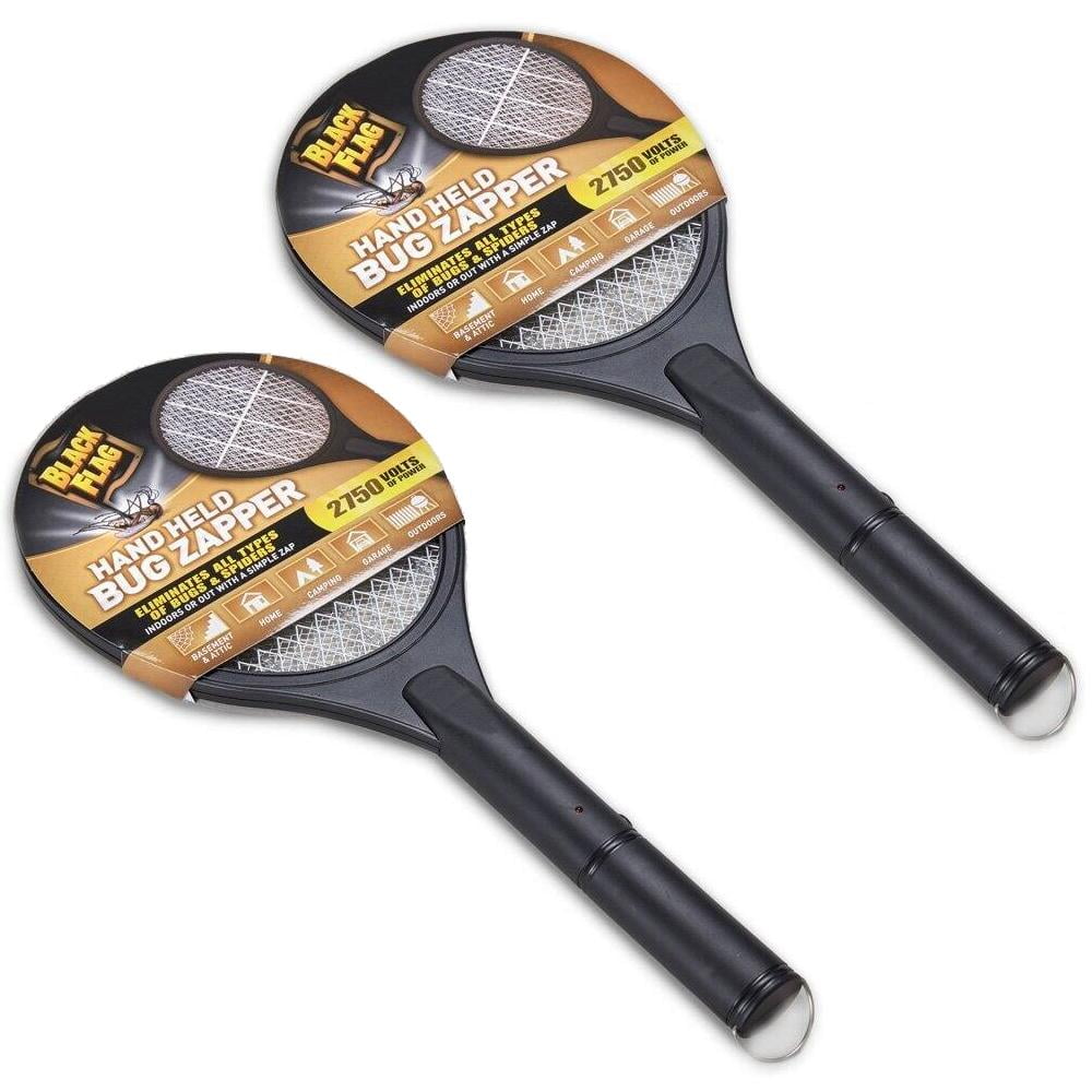 EtcBuys 2Pack Black Flag Handheld Bug Zapper Rackets