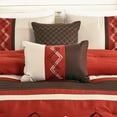 thumbnail image 5 of Chezmoi Collection 7-Piece Spice/Brown/Coffee Cream Modern Stripe Zigzag Embroidery Comforter Set, King, 5 of 9