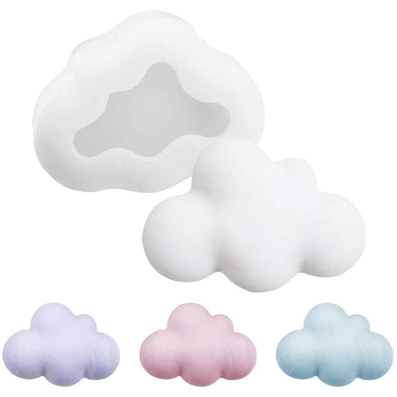 Silicone Mold, 1 Pc 3D Cloud Silicone Mould Handmade Candle Making Supplies Soft Mold for DIY Candles, Soap, Decoration Pendants