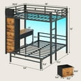 thumbnail image 2 of Afuhokles Bunk Bed with Desk, Full Over Full Bunk Beds with 5 Storage Drawers and Charging Station, Rustic Brown, 2 of 9