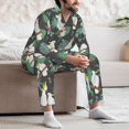 thumbnail image 5 of Mens Pajamas Set, Cartoon Cute Cockatoo Parrot Button Down Long Sleeve Loungewear Sleepwear Pjs sets for Men, 5 of 5