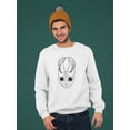 thumbnail image 2 of A Fractal Hare Sweatshirt Men -Image by Shutterstock, Male XX-Large, 2 of 4