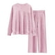 thumbnail image 1 of Puntoco Conjuntos de pijama cómodos para mujer Conjuntos de pijama de polar mullido para mujer Conjuntos de 2 piezas Conjunto de manga larga con pantalones anchos Conjunto a juego Otoño Invierno 2, 1 of 3