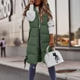 thumbnail image 3 of TOWED22 Manteau Long Sans Manches pour Femmes avec Capuche, Fermeture Éclair Complète, Vestes Épaisses et Chaudes Coupe-Vent (Vert, 4TG), 3 of 4