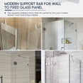 thumbnail image 3 of Puerta de ducha de acero inoxidable sin marco de 40 cm con panel fijo, barra de soporte de pared a vidrio para vidrio de 6 mm, 8 mm y 10 mm de espesor, 3 of 5
