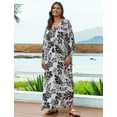 thumbnail image 6 of EDOLYNSA Kaftan Dresses for Women Plus Size Bathing Suit Cover up Summer Resortwear Beach Maxi Dress Loose Long Tops, 6 of 10