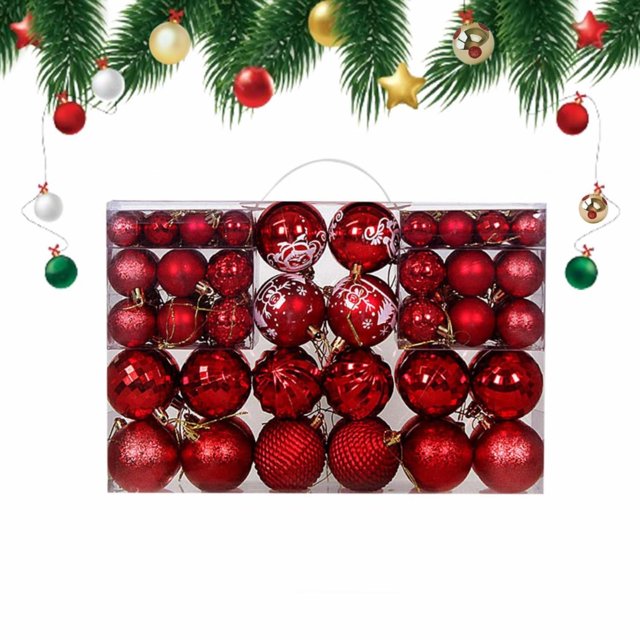 Pack Of 100 Plastic Christmas Baubles Christmas Bauble Ornaments Christmas Tree Ornaments Tree Decorations Christmas Tree Baubles Set For Christmas Decoration Wedding Birthday