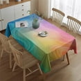 thumbnail image 2 of Rainbow Tie Dye Swirl Pattern Rectangle Tablecloth 60"x84",Waterproof Polyester Rectangle Table Cloth, Wipeable Spillproof Polyester Tablecloth for Dining, Camping, Indoor and Outdoor, 2 of 5