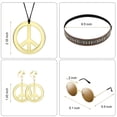 thumbnail image 2 of ZHAOCHENG Conjunto de 4 accesorios de los años 70 para mujer, disfraz de hippie, gafas de sol hippies, collar con símbolo de la paz, pendientes, diadema bohemia, trajes de los años 70 para carnaval, H, 2 of 5