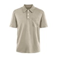 thumbnail image 2 of GrmtClth Men's Polo Shirts Short Sleeve 3 Button Golf Shirts Casual Classic Fit Collared Shirt Summer Fashion Solid Color Basic Tee with Pocket Khaki M, 2 of 4