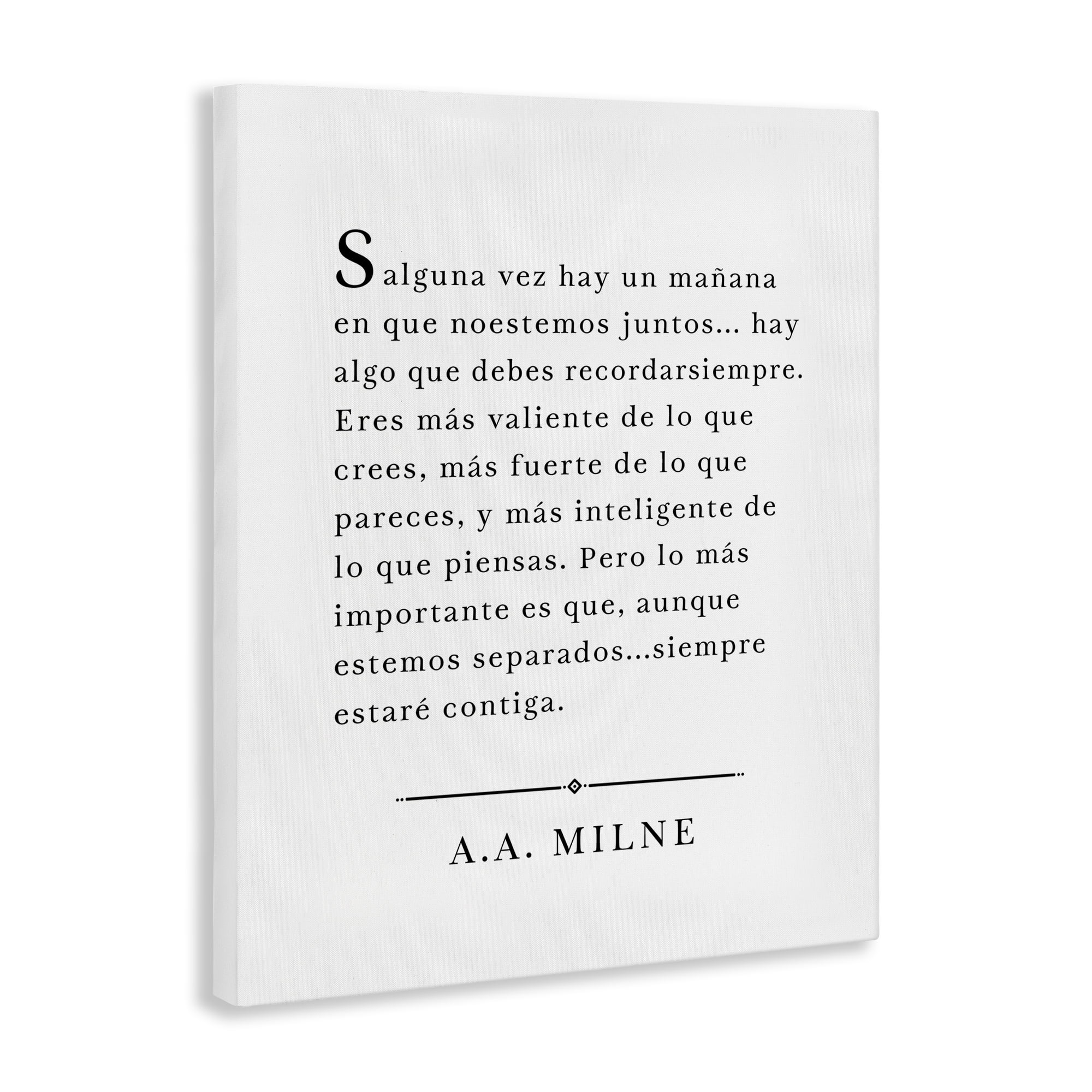 Stupell Industries Siempre Contigo - A.A. Milne Inspirational Quotes & Sayings Painting Wrapped Canvas Art Print Wall Art, 36 x 48