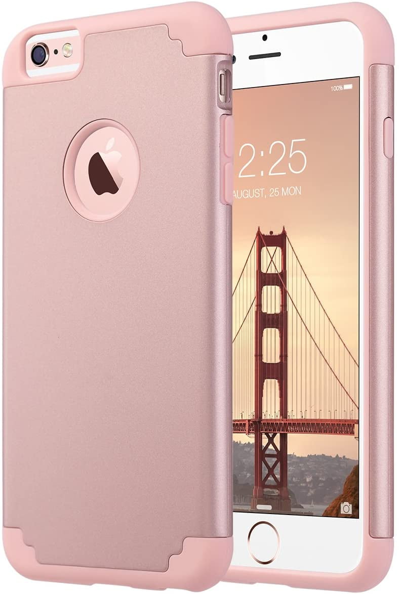 ULAK iPhone 6 Plus Case, iPhone 6S Plus Case, Slim Hybrid Silicone Bumper Phone Case for Apple iPhone 6/6s Plus for Girls Rose Gold - Walmart.com