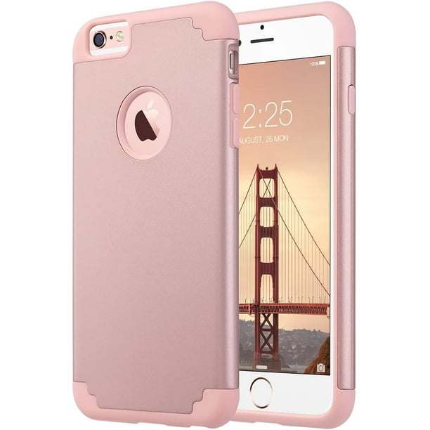 fort Mos abces ULAK iPhone 6 Plus Case, iPhone 6S Plus Case, Slim Hybrid Silicone Bumper  Phone Case for Apple iPhone 6/6s Plus for Girls Women, Rose Gold -  Walmart.com