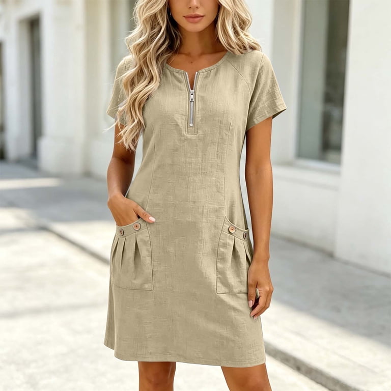 short sleeve popover dress Short-Sleeved Popover Dress in Multi Clarabell Liberty Fabric