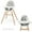 Grey, variant on Costway Baby High Chair Wooden Feeding Chair with 4-Gear Tray & Removable Cushion Beige