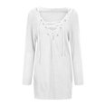 thumbnail image 1 of Suéter Gibobby Dama Talla Grande Informal con Cuello en V y Capucha Blanco S, 1 of 5
