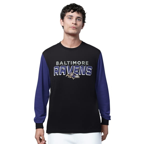 Men's Starter Black Baltimore Ravens Thursday Night Gridiron Long Sleeve T-Shirt