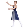 thumbnail image 4 of iiniim Kids Girls Lyrical Contemporary Dress Sleeveless Color Patchwork Leotard with Tulle Skirt Dance Costume, 4 of 7