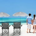 thumbnail image 2 of 2 Pack Beach Umbrella Chairs Folding Camping Portable Beach Chairs with Canopy Shade Adults with Cup Holder and Carrying Bag for Camping Hiking Travel Picnic Outdoor Events(Grey), 2 of 7