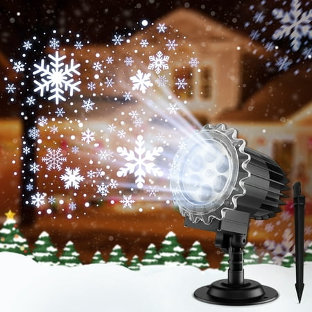 MATEPROX Christmas Snowflake Light Projector, Snowfall Lamp New Year Holiday Decorations for Outdoor Garden Parties