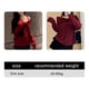 thumbnail image 5 of Red Off-The-Shoulder Bow Sweater Winter Slouchy Off-Shoulder Knit Top, 5 of 5