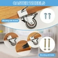 thumbnail image 4 of Uxcell Caster Wheels Swivel Casters for Furniture Office Chairs Carts with Break, 0.7" U Bracket 1", 4 of 7