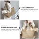 thumbnail image 5 of Bolsa de paja de verano 1pc Bolsa de hombro tejida de gran capacidad Bolsa de asas bonita para las mujeres, 5 of 5