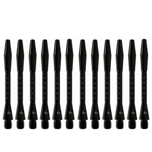 Yuarrent Juego de 12 piezas de ejes de dardos de 50mm de aleación de aluminio, barra de barra deportiva para lanzar, práctica de tiro y tiro con Negro