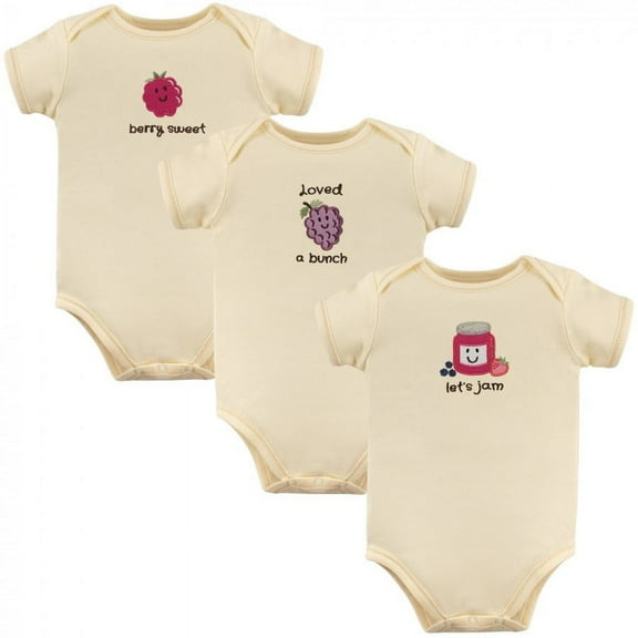 Touched by Nature Organic Cotton Bodysuits 3pk, Jam, 0-3 Months