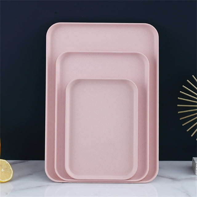 Cqxid Baking trays & trays Under $5 Birch Multi Use Large Capacity Serving Tray Plastic Practical Food Grade Storage Tray For Home Anti Deformed Shockproof A