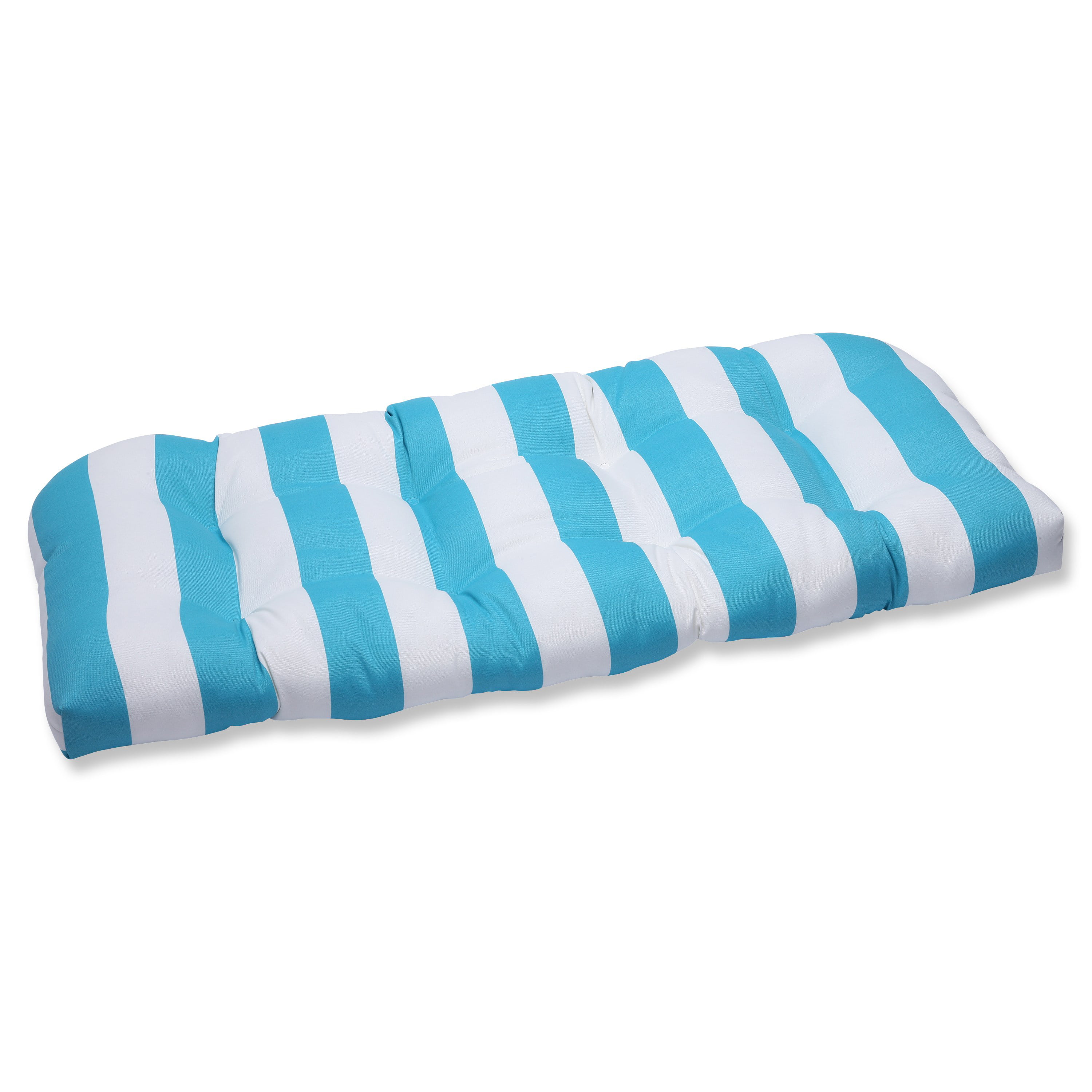 Teal Pillow Perfect Indoor/Outdoor Westport Wicker Loveseat Cushion Mult.. 