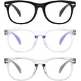 thumbnail image 5 of 3 Pack kids Blue Light Blocking Glasses For Girls And Boys Computer Blue Light Blocking Glasses For Age 3-9 (Black + Light purple + Light gray), 5 of 15