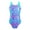 Colorful Floral Blue, variant on YiZYiF Big Little Girls One Piece Swimwear Sleeveless Wide Shoulder Straps Jumpsuit Bathing Suit Blue Fish Scales 4