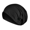 thumbnail image 2 of Under $5 Baseball Caps Black Detachable Button Women Ruched Solid Muslim Cap Hat Beanie Wrap Scarf Cap, 2 of 2