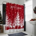 thumbnail image 4 of Shower Curtain 36"W x 78"L Winter Reindeer Pine Trees Silhouette Red Fabric Shower Curtains Set with Hooks Water Repellent Bathroom Curtains Machine Washable Bathroom Accessories, 4 of 7