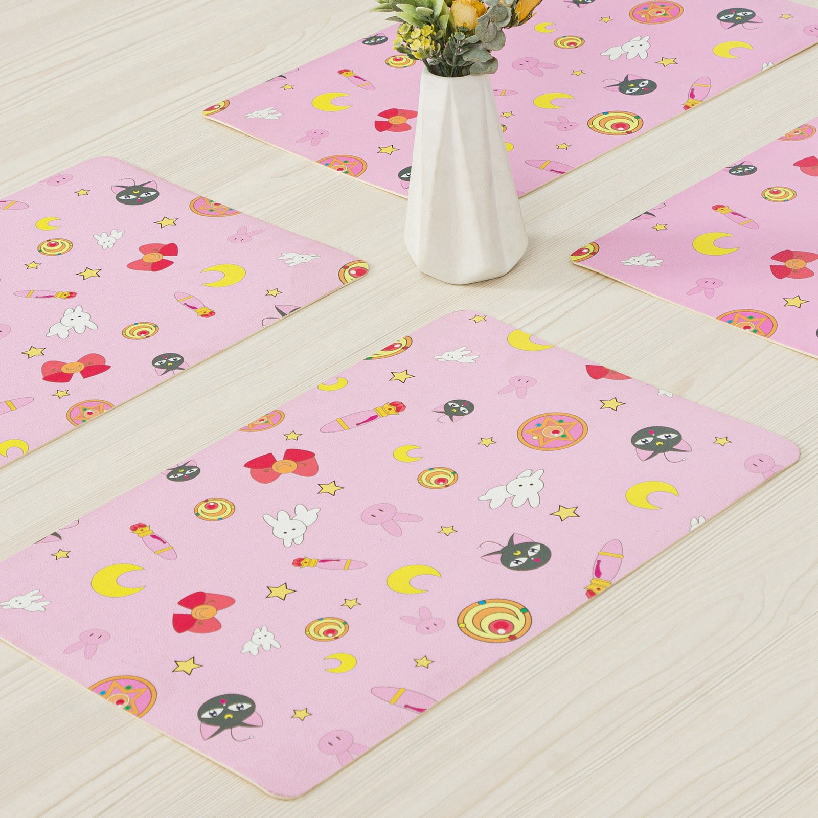 RAY STAR Placemats Set of 4, Vinyl Washable Wipeable Place Mats-12inx18in, Heat Resistant Waterproof Place Mat