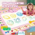 thumbnail image 2 of DEBGFS Reusable Magic Water Drawing Mat for Youngsters - Extra Large  Washable Doodle Pad with Pens - Pink/Green/Blue Polyester Art & Crafts,Animal World, 2 of 7