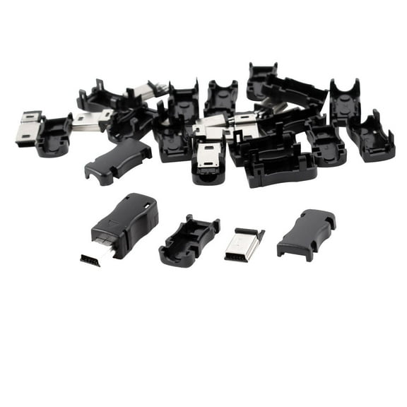 Unique Bargains 10 Pieces USB 5-Pin Type B Male Connector Solder Plug Jack w Cover