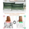 thumbnail image 3 of Sage Green Stripes Pillow Cases King Size Set of 2, Smooth Satin Pillowcase for Hair and Skin, Rustic Gradient Abstract Waves Art Decorative Cooling Bed Pillow Covers with Zipper, 20x36 Inches, 3 of 5