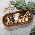 thumbnail image 4 of Wooden Dough Bowl - Natural Acacia Wood Rustic Dough Bowl - Handmade Decorative Bowls for Home Decor, Bathroom, Kitchen Counter, & More - Large Dough Bowl for Decor, Cosmetics, Keys, & More, 4 of 9