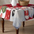 thumbnail image 4 of Red Snowman Christmas Table Cloth Waterproof Tablecloths, Winter Snowflake Xmas Gifts Tablecloth Dining Table Cover for Kitchen Party Tabletop Outdoor, Square Tablecloth 54x54 Inch, 4 of 9