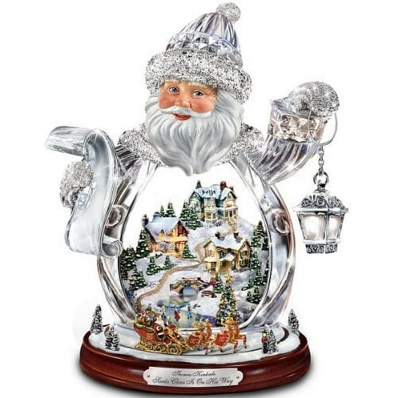 The Bradford Exchange Thomas Kinkade Santa Claus Tabletop Crystal Figurine: Santa Claus is On His Way