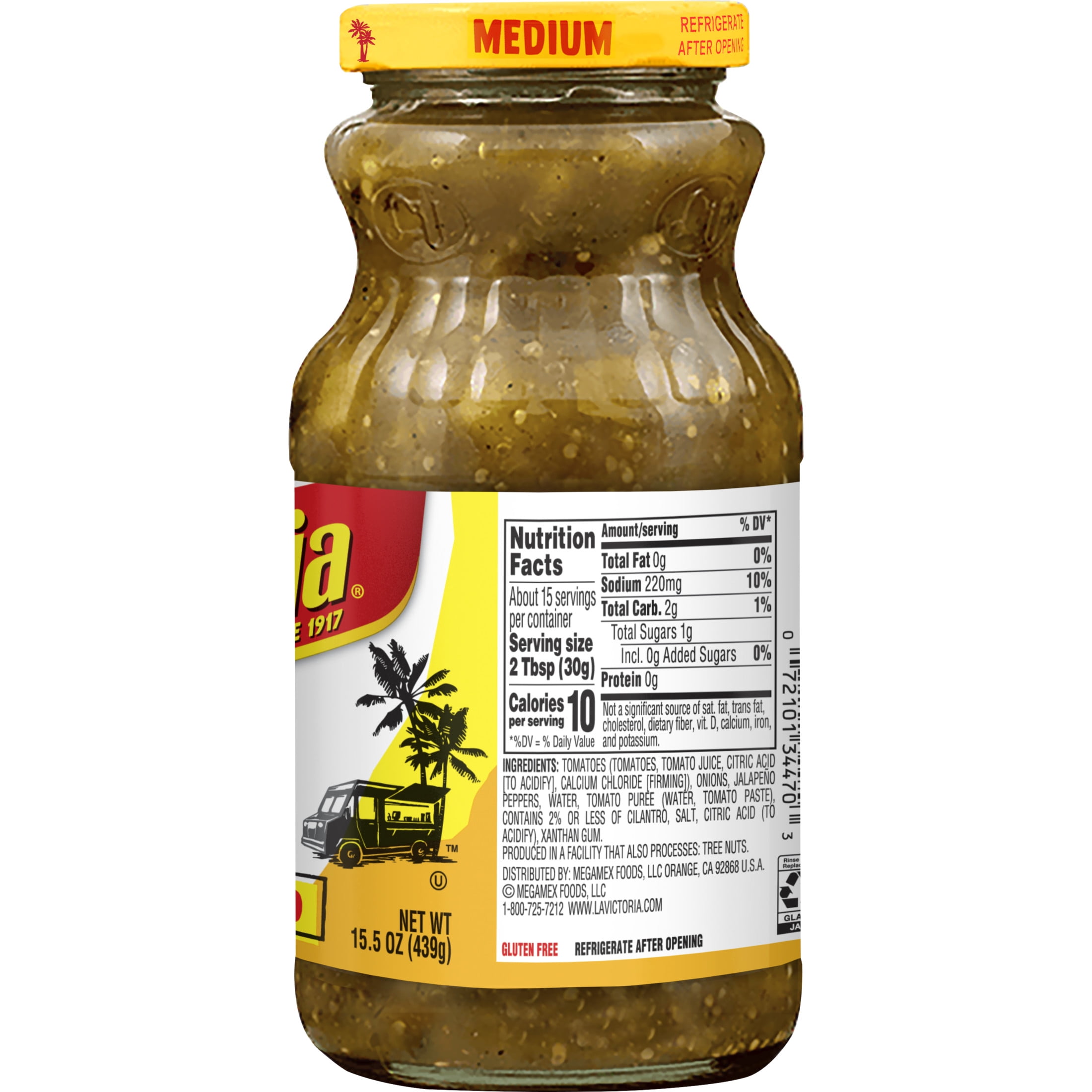 (3 pack) LA VICTORIA Salsa Verde Fire Roasted, Medium, Shelf Stable, 15.5 oz Glass Jar