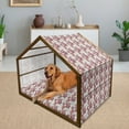 thumbnail image 2 of Floral Pet House, Romantic Boho Style Narcissus Magic Magnolia Rose Vibrant Pattern Print, Outdoor & Indoor Portable Dog Kennel with Pillow and Cover, 5 Sizes, Red Black Grey, by Ambesonne, 2 of 4
