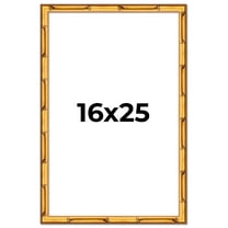 16x25 Frame Gold Bamboo Solid Wood Picture Frame | 1 Inch Moulding Width | Interior Frame Depth