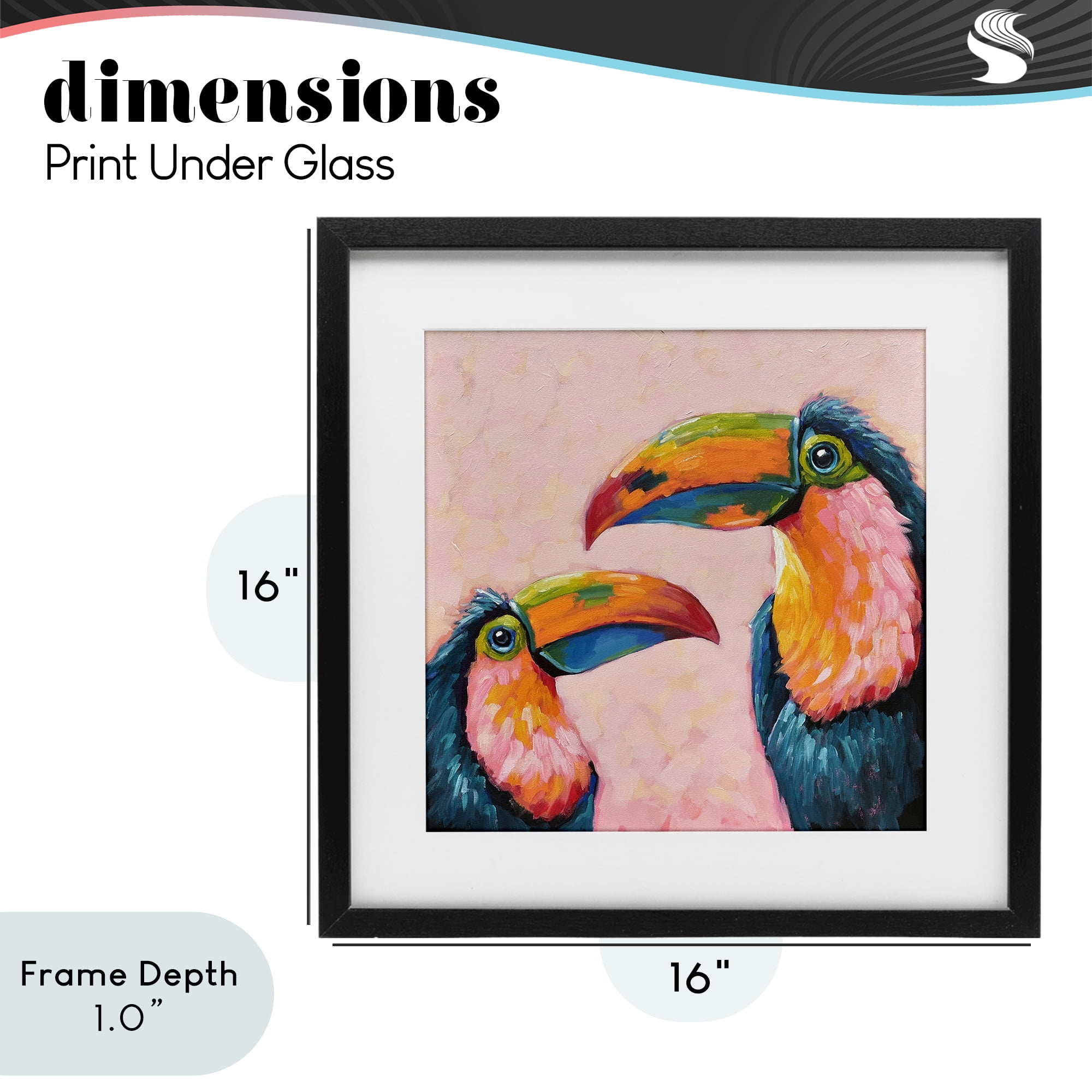 Stupell Industries Tropical Toucan Paradise Black Framed Print Under Glass, design by Lucia Stewart