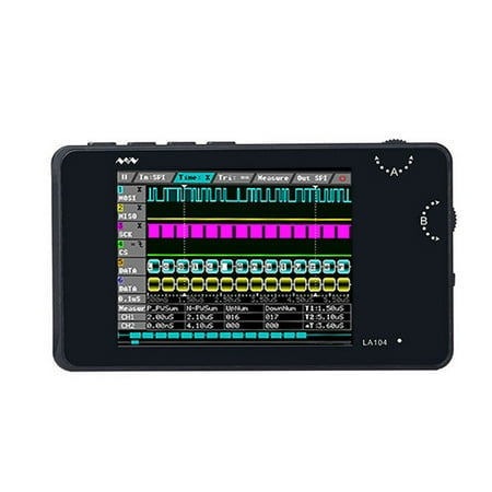 - Portable Digital Logic Analyzer LA104 USB Mini 4 Channels 100MHz Max Sampling Rate Built in 8MB Flash Storage 2.8 Inch Oscilloscope