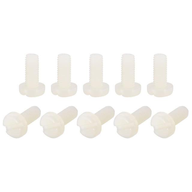 Unique Bargains Vis de Machine en Nylon, M5x12mm Attaches de Tête de Poêle Fendues, Blanc Lot de 50